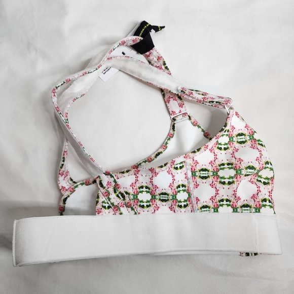 SHEFIT Flex Sports Bra White Pink Green Geometric Floral Print Size Smalll NWT - Picture 13 of 16